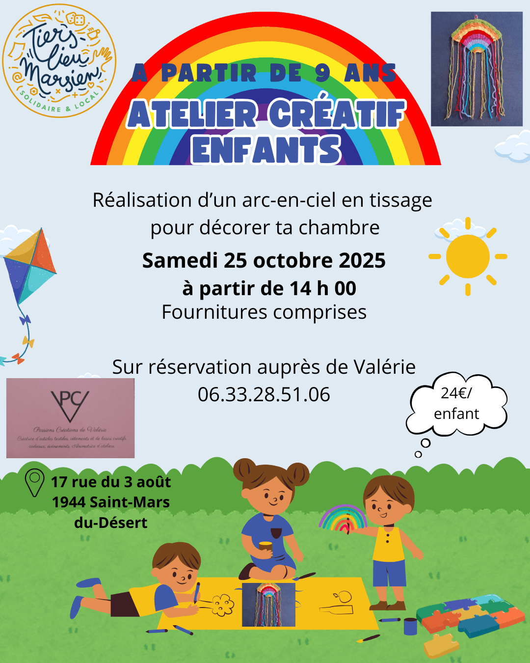 Affiche atelier créatif enfant octobre 2025
