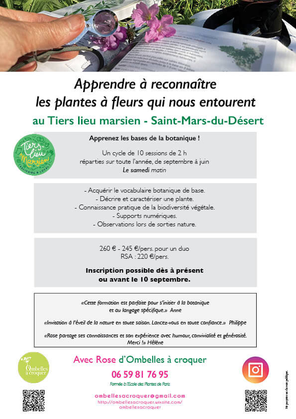 NOUVEAU DÈS LA RENTRÉE - ATELIER BOTANIQUE MENSUEL